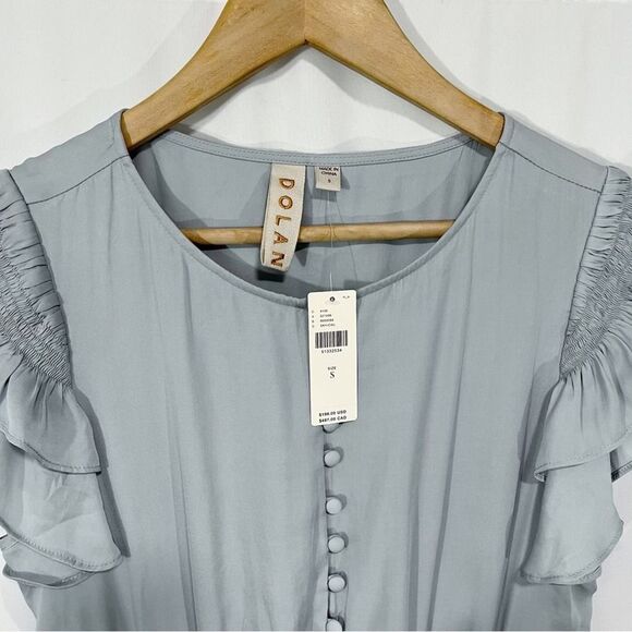 Anthropologie Dolan Adelaide Mini Dress Blue Grey S - Picture 7 of 9